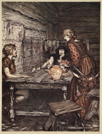 Hunding découvre la ressemblance entre Siegmund et Sieglunde, illustration de 
