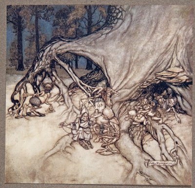 Si les mauvaises fées se trouvent être dehors, de Peter Pan dans les jardins de Kensington par J M Barrie, pub. 1906 - Arthur Rackham