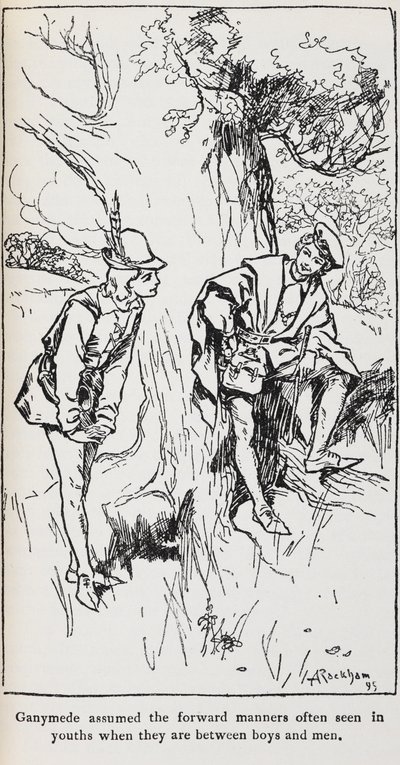 Illustration de Ganymède tirée de Comme il vous plaira - Arthur Rackham