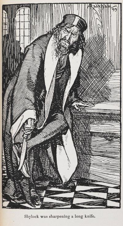 Illustration de Shylock de Le Marchand de Venise - Arthur Rackham