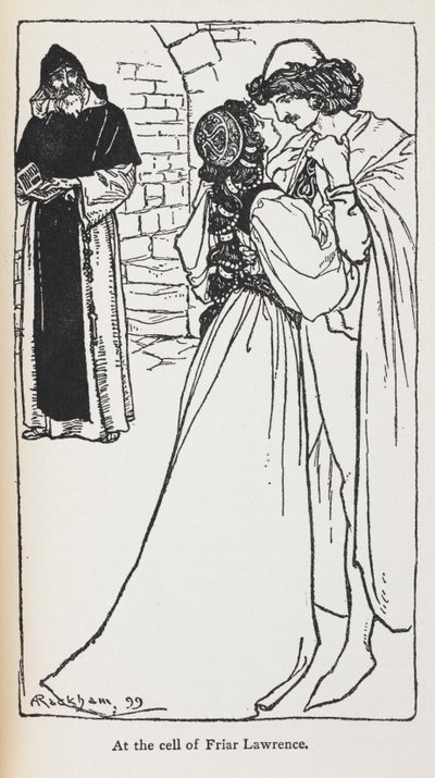 Illustration des amants maudits dans Roméo et Juliette - Arthur Rackham