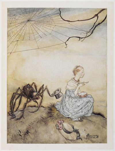 Petite Miss Muffet - Arthur Rackham