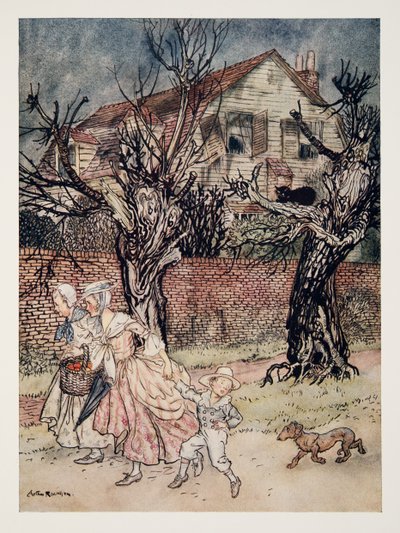 Histoires merveilleuses de champs hantés, de ruisseaux hantés et de maisons hantées, de La Légende de Sleepy Hollow par Washington Irving (1783 - 1859), pub. 1928 - Arthur Rackham