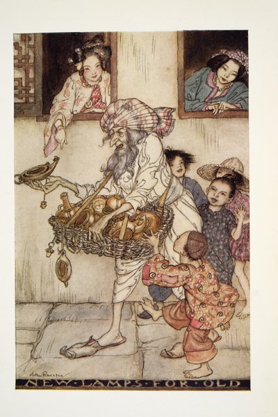 Des lampes neuves pour des vieilles, de The Arthur Rackham Fairy Book, pub. 1933 - Arthur Rackham