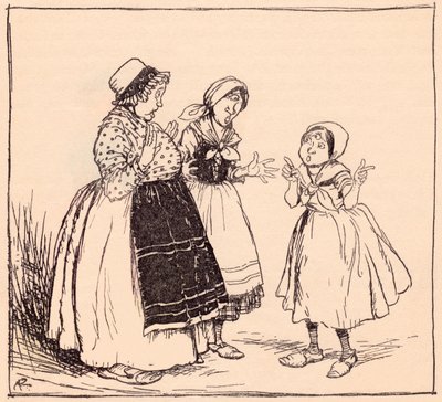 Maintenant je sais pourquoi cette chose prétentieuse là-bas ne mange pas. Illustration par Arthur Rackham des Contes de Grimm Un-Œil, Deux-Yeux et Trois-Yeux. - Arthur Rackham