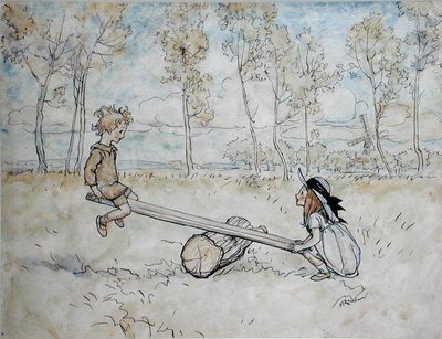 See, Saw, Margery Daw - Arthur Rackham