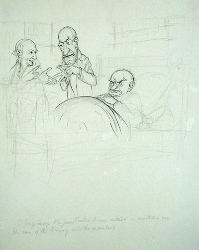 Sir George Savage et Sir James Crichton Browne (1840-1937) appelés en consultation sur le cas du BXXXY et des membres - Arthur Rackham