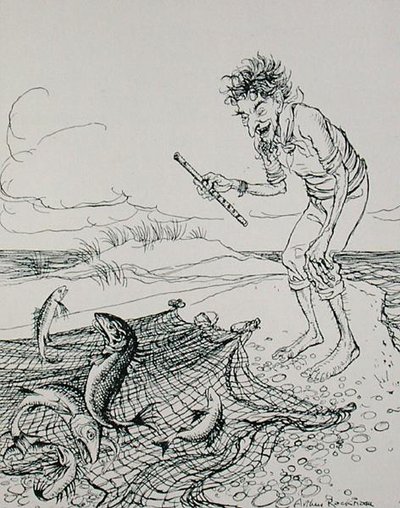 Le Pêcheur jouant de la flûte, illustration des 