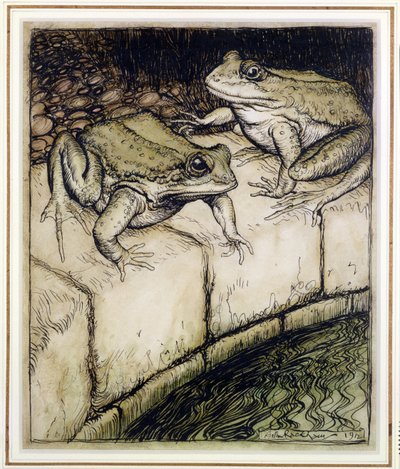 Les grenouilles et le puits, illustration des Fables d