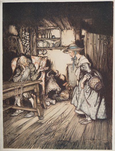 La Cabane dans la Forêt, de Petit Frère & Petite Sœur et autres contes des frères Grimm, pub.1917 - Arthur Rackham
