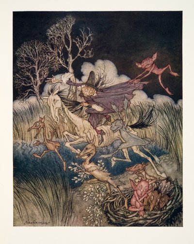 Le Cauchemar, avec ses neuf plis entiers ?, de La Légende de Sleepy Hollow par Washington Irving, pub. 1928 - Arthur Rackham