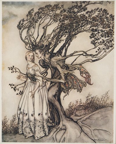 La Vieille Femme dans le Bois, de Petit Frère & Petite Sœur et autres contes des frères Grimm, pub.1917 - Arthur Rackham
