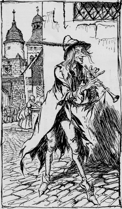 Le joueur de flûte de Hamelin - Arthur Rackham
