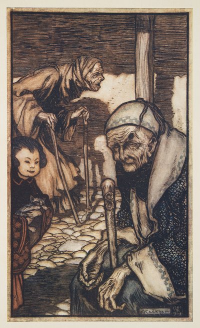 Les Struldbrugs, des Voyages de Gulliver par Jonathan Swift (1667 - 1745), pub. 1909 - Arthur Rackham