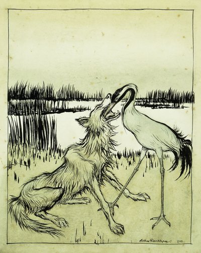 Le loup et la grue - Fables d