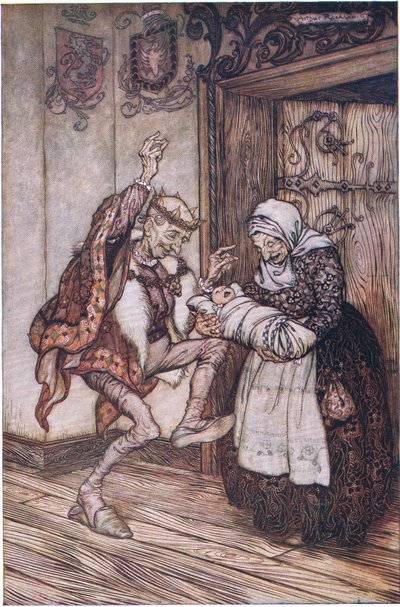 Le roi ne pouvait contenir sa joie - Arthur Rackham