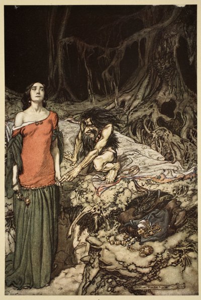 La cour de Grimhilde, la mère de Hagen, de 