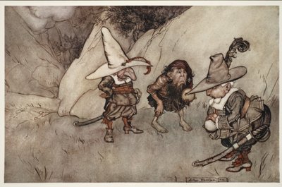 Leurs visages aussi étaient particuliers.. de Rip Van Winkle par Washington Irving, pub. 1910 - Arthur Rackham