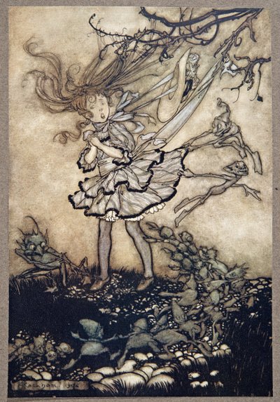 Ils vont certainement vous faire des misères, de Peter Pan dans les jardins de Kensington par J M Barrie, pub. 1906 - Arthur Rackham