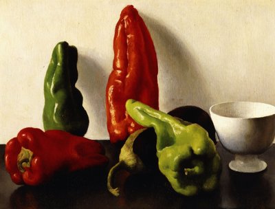 Nature morte avec poivrons rouges et verts - Arthur Segal