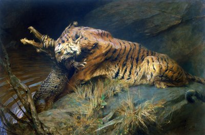 Tigre et crocodile - Arthur Wardle
