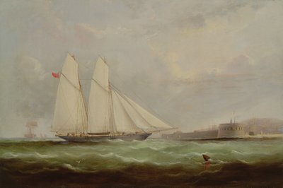 Schooner Yacht Esmeralda approchant Cherbourg, 1861 - Arthur Wellington Fowles