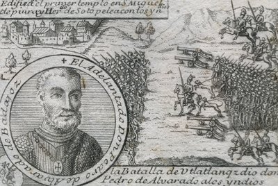 Pedro de Alvarado (1485-1541). Conquistador espagnol et gouverneur du Guatemala. Bataille d