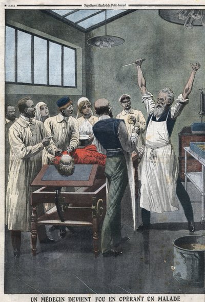 Un médecin chirurgien est devenu fou en opérant un patient dans un hôpital de Razomin, Chita, Russie. - Artist Unknown