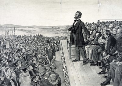 Abraham Lincoln prononçant son célèbre discours le 19 novembre 1863 - Artist Unknown