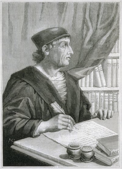 Antonio de NEBRIJA (Antonio Martinez de Cala y Xarava, Antonius Nebrissensis, Antonius Lebrixen) (1441-1522). Humaniste et grammairien anglais. Gravure - Artist Unknown