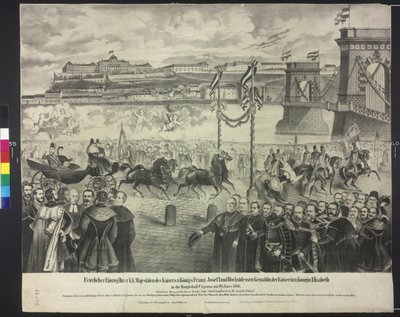Arrivée du couple impérial à la cour de Budapest le 29 janvier 1866 - Artist Unknown