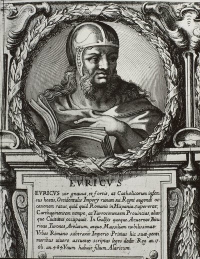 EURIC (420-484). Roi des Wisigoths (466-484). Gravure. - Artist Unknown
