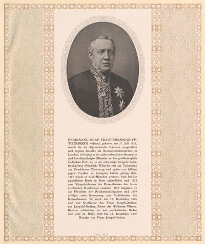 Ferdinand comte Trauttmansdorff-Weinsberg - Artist Unknown