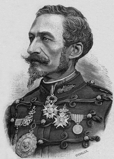Colonel français Charles Ragon de Bange (1833-1914) inventeur en artillerie, gravure - Artist Unknown