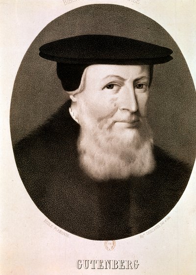GUTENBERG Johannes : Portrait (eau-forte) - Artist Unknown