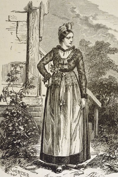 Allemagne (XIXe siècle). Société (1879). Alsace. Femmes de la région. En ce moment, l