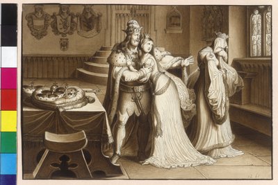 Le roi Ottokar II répudie sa femme Marguerite et se marie avec Cunégonde - Artist Unknown