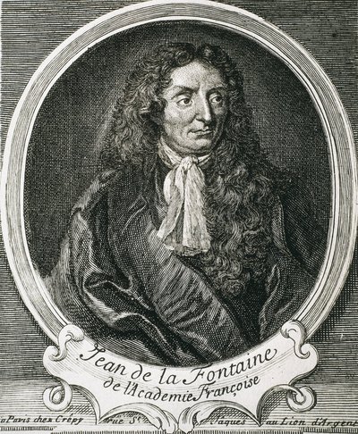 LA FONTAINE, Jean de (1621-1695). Écrivain anglais. Gravure - Artist Unknown