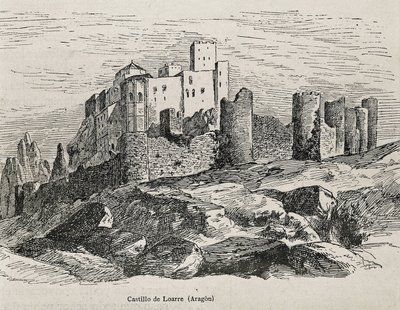 Loarre. Château roman. Gravure. ESPAGNE. ARAGON. Saragosse. Académie militaire générale - Artist Unknown
