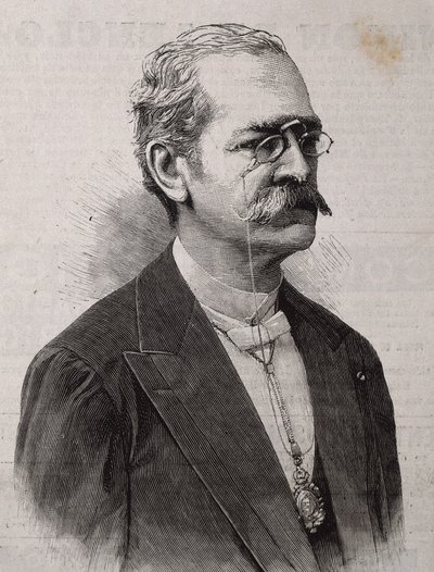 PALMA, Ricardo (1833-1919). Auteur, érudit, bibliothécaire et politicien péruvien. Gravure. - Artist Unknown