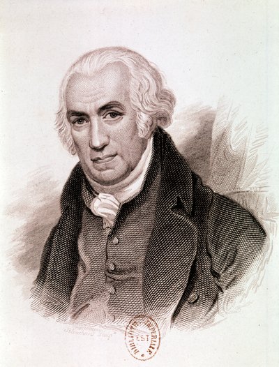 Portrait de James Watt, inventeur, ingénieur mécanicien et chimiste écossais (gravure) - Artist Unknown
