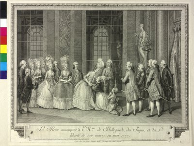 La reine Marie-Antoinette annonce à Madame de Bellegarde en 1777 la libération de son époux - Artist Unknown