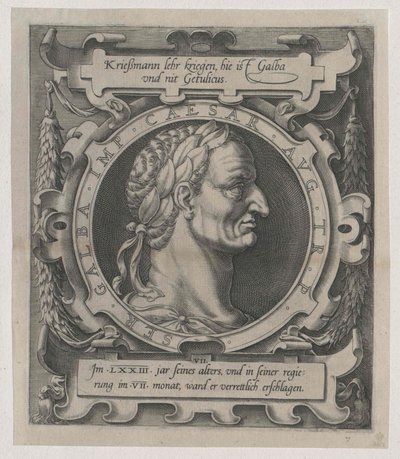 Empereur romain Galba (impression) - Artist Unknown