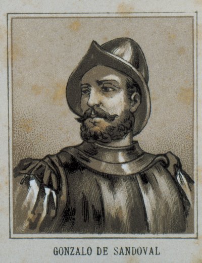 SANDOVAL, Gonzalo de (1497-1527). Conquistador espagnol en Nouvelle-Espagne (Mexique). Gravure. - Artist Unknown