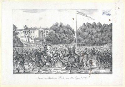 Scène au Prater (à Vienne) le 23 août 1848 - Artist Unknown
