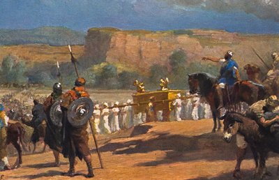 Le siège de Jéricho, chapitre 3, verset 17 de la Bible (imprimer) - Artist Unknown