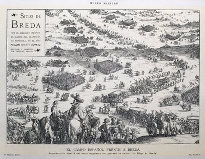 Le campo espagnol face à Breda : reproduction directe du sexto fragmento del grabado de Callot 