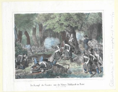 Le combat des Croates avec la garde mobile viennoise au Prater le 28 octobre 1848 - Artist Unknown