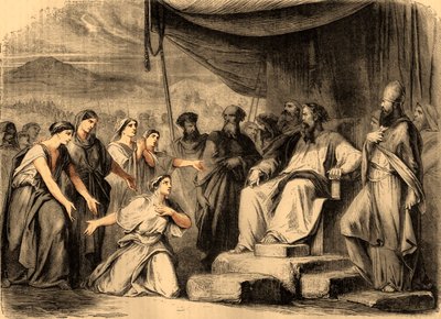 Les filles de Zelophehad devant Moïse (impression) - Artist Unknown