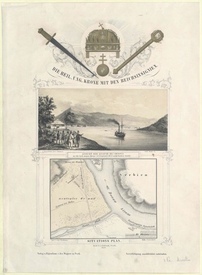 La sainte couronne hongroise avec les insignes impériaux - Artist Unknown